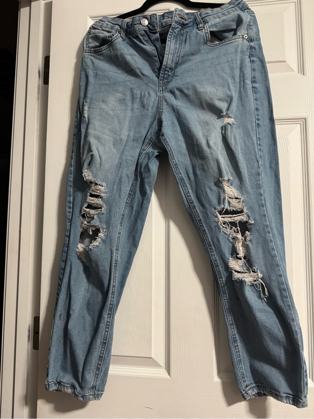 wild fable Light Blue Distressed Boyfriend Jeans